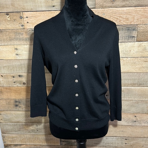 Talbots Sweaters - Talbots Women’s Merino Wool Cardigan with Sparkly Gold Buttons